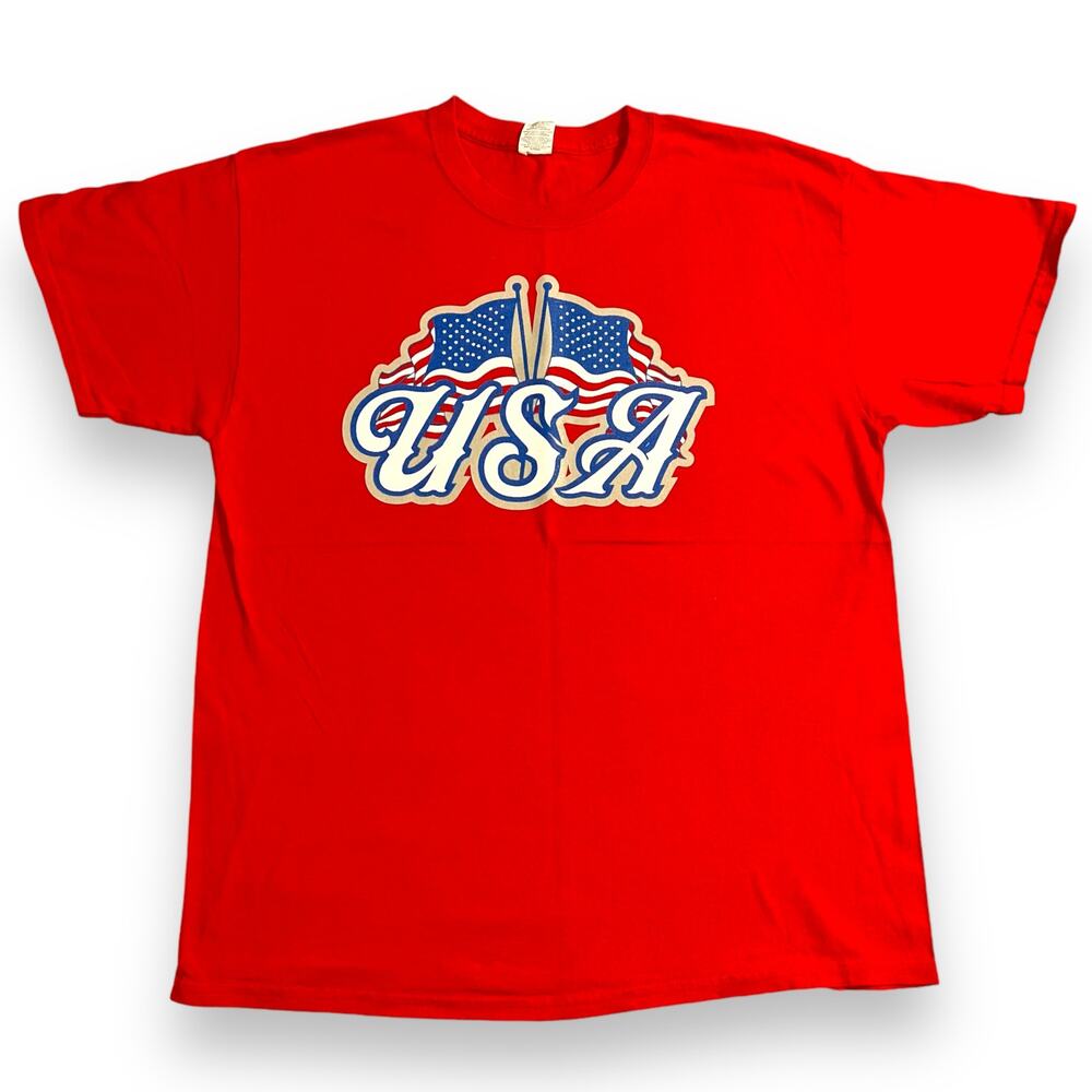 USA Unisex Patriotic T Shirt Top Red White Blue Flag United States of America